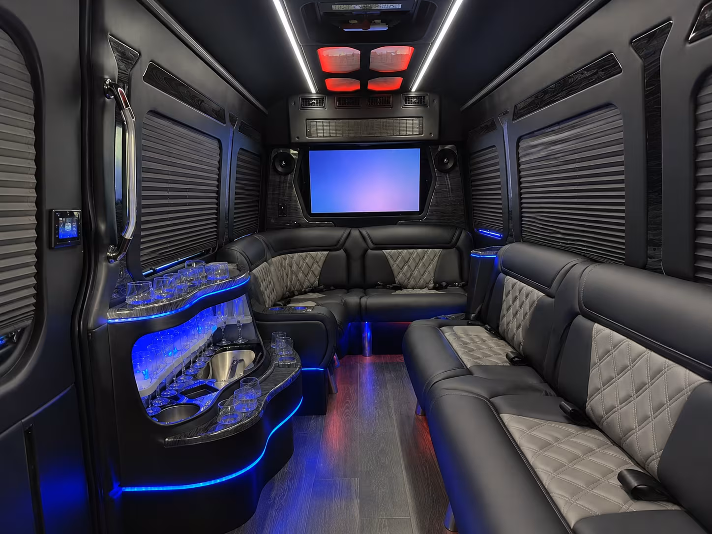 san angelo 30 passenger party bus interior